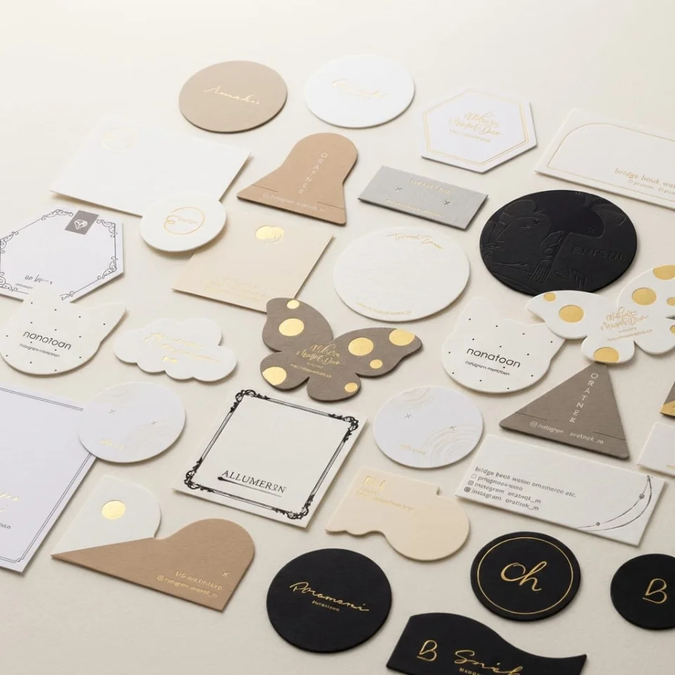 Unique custom die-cut business cards with shaped corners