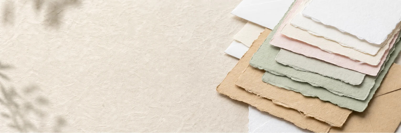 Blank handmade cotton paper with deckle edges for wedding stationery